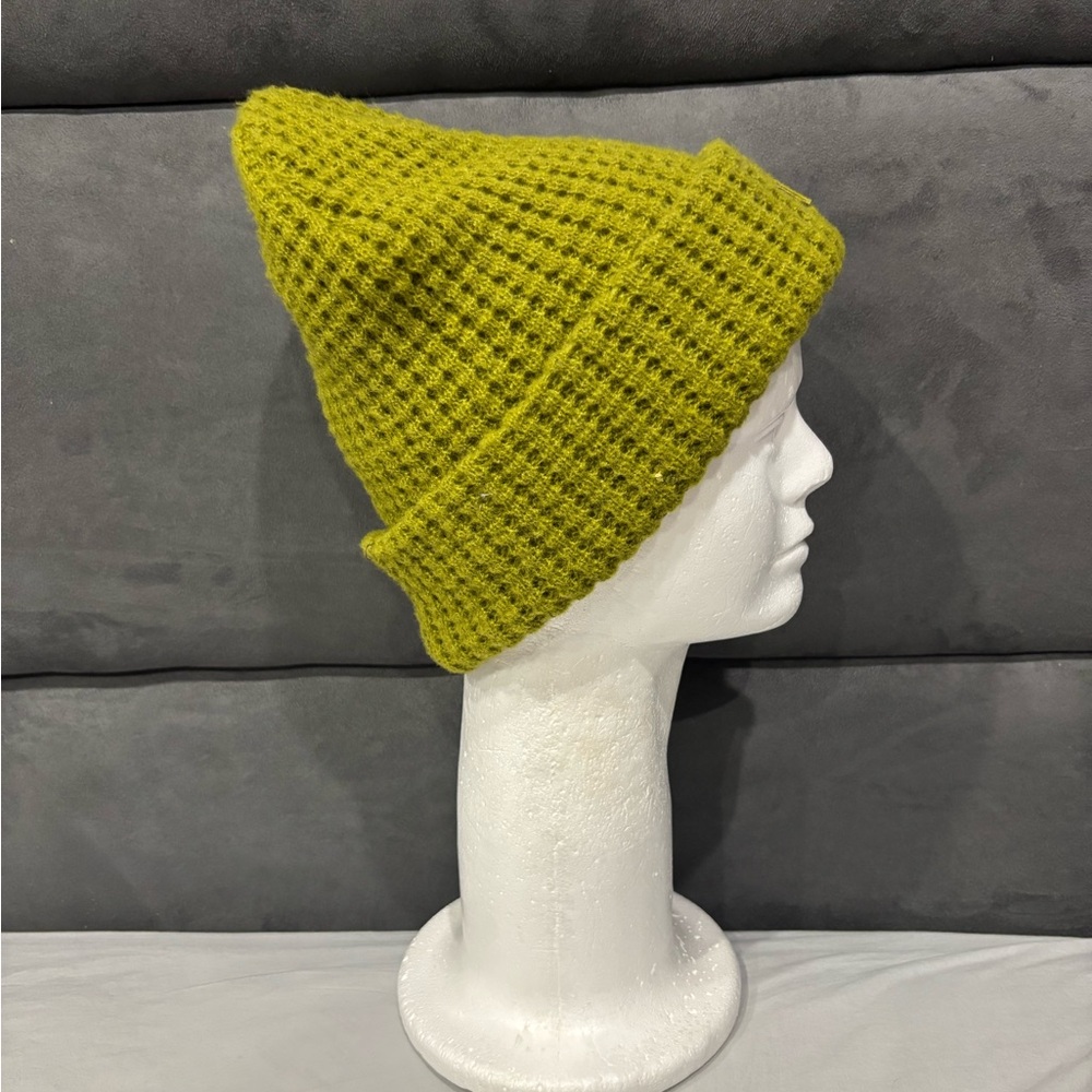 Green Knit Beanie Hat